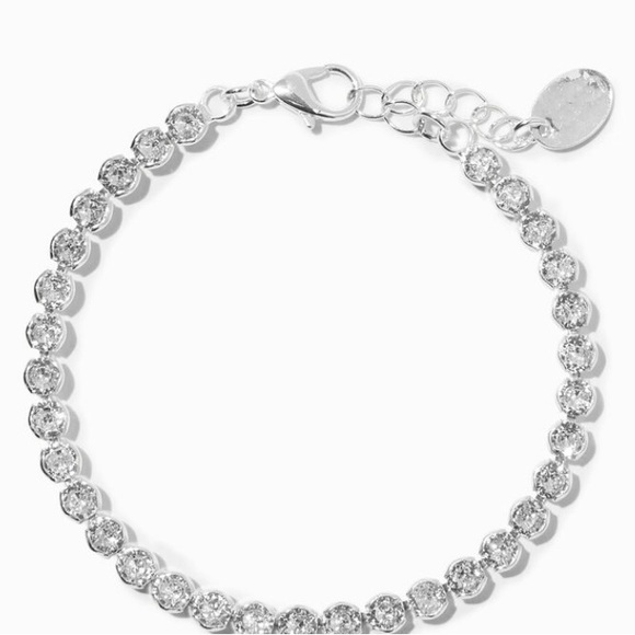 Claire's Other - NWT CLAIRE’S SILVER CRYSTAL TENNIS BRACELET